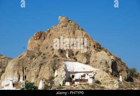 Troglodyte cave dwelling Guadix Sierra Nevada Andalucia Spain Stock Photo