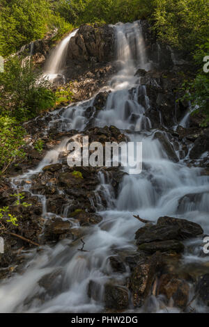 Hidden Waterfall, Duisitzkarsee, Obertal, Schladminger Tauern, Schladming, Styria, Austria Stock Photo