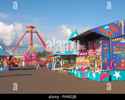 Geddes, New York, USA. August 23, 2018. Landscape of the west end and part of the midway of the New York State Fair Stock Photo