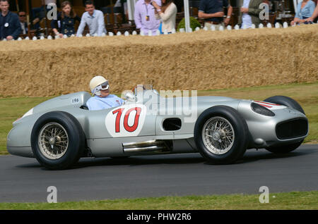 Mercedes-Benz W196 Formula One racing car produced by Mercedes-Benz for the 1954 and 1955 F1 seasons, at Goodwood Festival of Speed Stock Photo