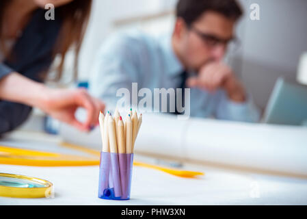 Engineers working on new project Stock Photo