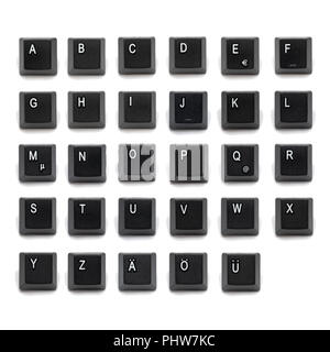 Alphabet black keys from keyboard key letters Stock Photo