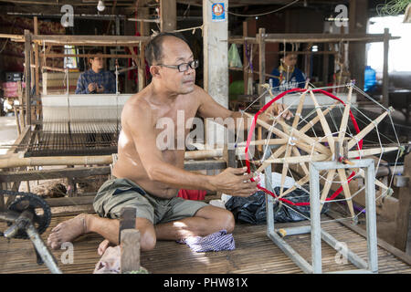 CAMBODIA PHNOM PENH SILK ISALND PRODUCTION Stock Photo