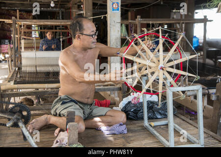 CAMBODIA PHNOM PENH SILK ISALND PRODUCTION Stock Photo