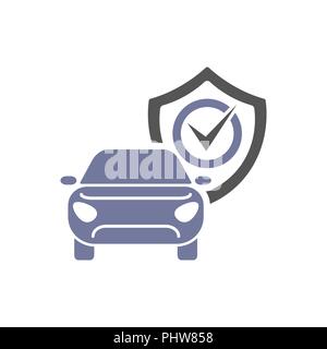 Car guard shield sign, collision insurance shop logo emblem protection, driver flat security system badge. Theft modern design label illustration. Stock Vector