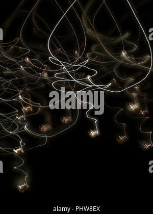 Abstract light spirals on the black background Stock Photo
