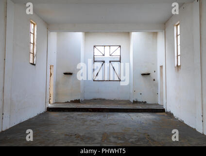 Inside an abandoned church from the portuguese colonial times, Namibe Province, Tomboa, Angola Stock Photo
