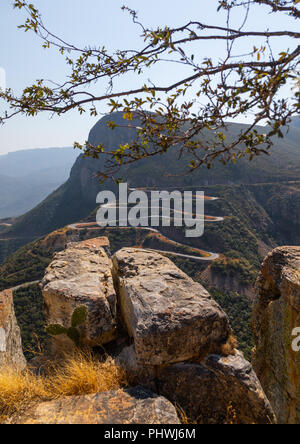 The road at serra da Leba, Huila Province, Humpata, Angola Stock Photo