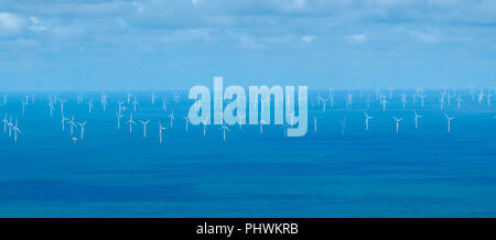 Irish Sea Windfarm, off Barrow in Furness, North West England, UK Stock Photo