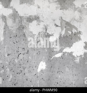 Gray concrete wall texture and white putty. Cement background. Stock Photo