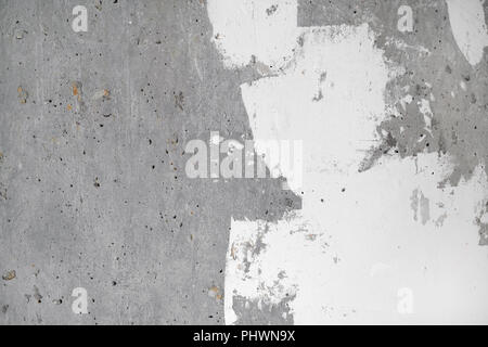 Polished concrete texture and white putty. Grungy cement background. Stock Photo