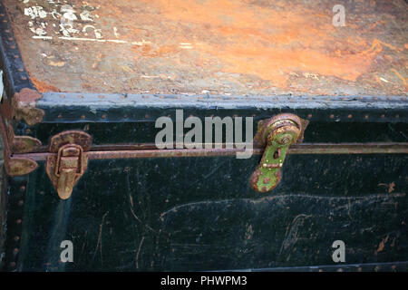Old rusty metal box Stock Photo