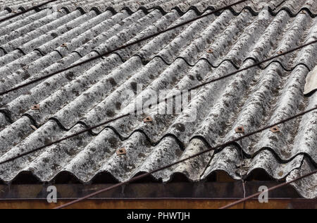 Old aged dangerous asbestos roof - one of the most 