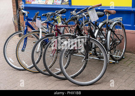 Used second hand bicycles for sale at one of the Clivio Portuense garages in Trastevere district of Rome Italy Stock Photo Alamy