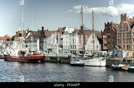Museum Harbour in Lübeck City Stock Photo