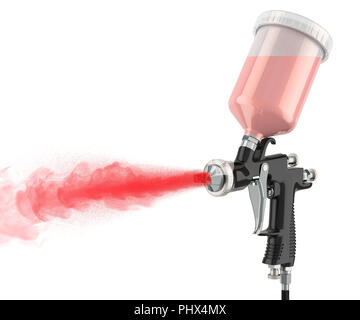 Working painting spray gun, 3D rendering isolated on white background Stock Photo