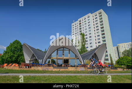 Cafe Seerose, Hochhaeuser Neustaedter Havelbucht, Breite Strasse, Potsdam, Brandenburg, Deutschland Stock Photo