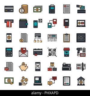 payment outline icon, isolated on white background Stock Vector