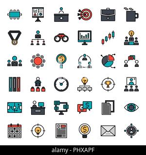 business outline icon, isolated on white background Stock Vector