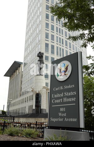 The Carl B. Stokes United States Court House building on West Superior Avenue in downtown Cleveland, Ohio, USA. Stock Photo