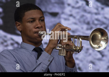 Chicago, Illinois, USA. 1st Sep, 2018. The 40th Chicago Annual Jazz Festival is taking place from August 24 - September 2 at venues across Chicago. The main event occurs in Millennium Park on multiple stages. Ramsey Lewis, legendary pianist and composer highlighted Saturday evening's performances. Credit: Karen I. Hirsch/ZUMA Wire/Alamy Live News Stock Photo