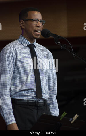 Chicago, Illinois, USA. 1st Sep, 2018. The 40th Chicago Annual Jazz Festival is taking place from August 24 - September 2 at venues across Chicago. The main event occurs in Millennium Park on multiple stages. Ramsey Lewis, legendary pianist and composer highlighted Saturday evening's performances. Pictured: Milton Suggs Credit: Karen I. Hirsch/ZUMA Wire/Alamy Live News Stock Photo