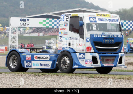 September 2, 2018 - Most, Czechy - third race, Jochen HAHN (GER / Iveco / Die Bullen von IVECO).FIA European Truck Racing Championship 2018, 5th race weekend, Autodrom Most,September 01, 2018, .in the5th of 8 racing weekends in 8 European countries about 15 1200 hp trucks of Mercedes, Iveco, MAN, Scania and Freghtliner are fighting for the European truck championship 2018  (Credit Image: © Wolfgang Fehrmann/ZUMA Wire) Stock Photo