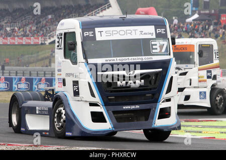 September 2, 2018 - Most, Czechy - third race, Terry GIBBON (GBR/MAN), .FIA European Truck Racing Championship 2018, 5th race weekend, Autodrom Most,September 01, 2018, .in the5th of 8 racing weekends in 8 European countries about 15 1200 hp trucks of Mercedes, Iveco, MAN, Scania and Freghtliner are fighting for the European truck championship 2018  (Credit Image: © Wolfgang Fehrmann/ZUMA Wire) Stock Photo