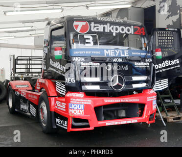 September 2, 2018 - Most, Czechy - third race, Norbert KISS (HUN/Mercedes Benz/Tankpool 24 Racing), .FIA European Truck Racing Championship 2018, 5th race weekend, Autodrom Most,September 01, 2018, .in the5th of 8 racing weekends in 8 European countries about 15 1200 hp trucks of Mercedes, Iveco, MAN, Scania and Freghtliner are fighting for the European truck championship 2018  (Credit Image: © Wolfgang Fehrmann/ZUMA Wire) Stock Photo