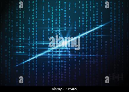 Abstract bluematrix background. Glowing Vector illustration. Virtual technologies design. Stock Vector