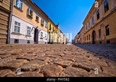 Old paved street in Tvrdja historic town of Osijek, Slavonija region of Croatia Stock Photo