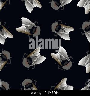 Bee pattern background. seamless pattern, funny bumblebees Stock Vector