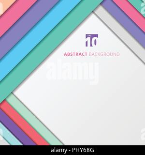 Template abstract geometric pastel color with shadow on white background. Vector illustration Stock Vector