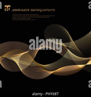 Abstract smooth gold color wave lines motion pattern. Luxury elements. Vector illustration Stock Vector