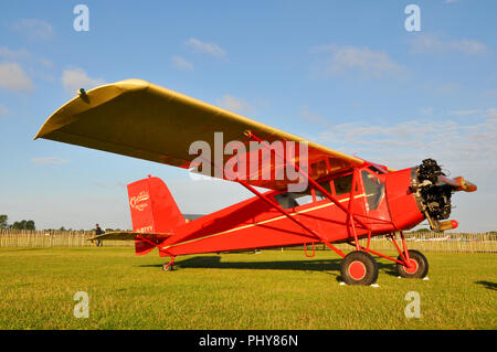 Curtiss Robin G-BTYY high-wing monoplane built by the Curtiss-Robertson Airplane Manufacturing Company. At Goodwood. Owner Russell Hatton Stock Photo