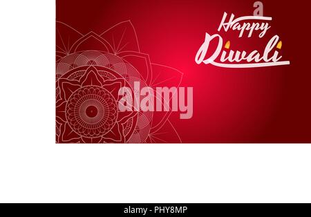 Diwali Festival Greeting card, Flyer, Background Template with Mandala Stock Vector