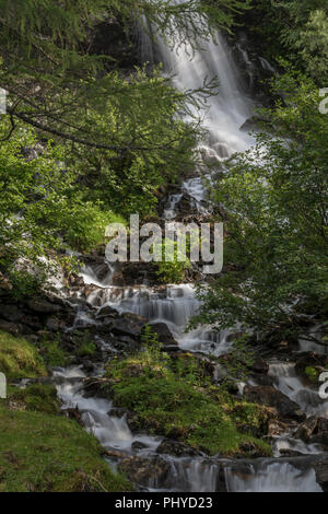 Hidden Waterfall, Duisitzkarsee, Obertal, Schladminger Tauern, Schladming, Styria, Austria Stock Photo