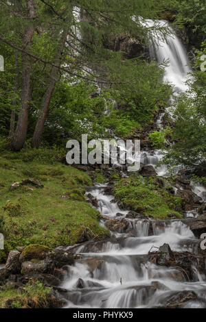 Hidden Waterfall, Duisitzkarsee, Obertal, Schladminger Tauern, Schladming, Styria, Austria Stock Photo