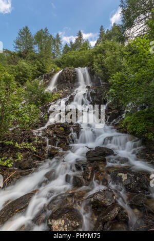 Hidden Waterfall, Duisitzkarsee, Obertal, Schladminger Tauern, Schladming, Styria, Austria Stock Photo