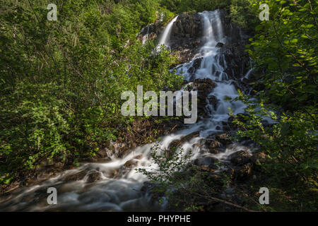 Hidden Waterfall, Duisitzkarsee, Obertal, Schladminger Tauern, Schladming, Styria, Austria Stock Photo