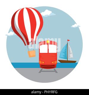 transport logistic set vehicles vector illustration design Stock Vector