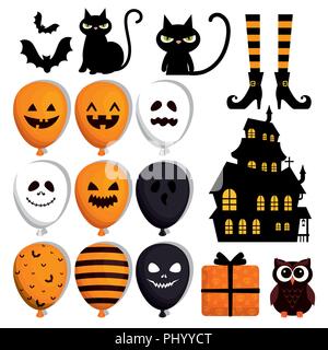 happy halloween set icons Stock Vector