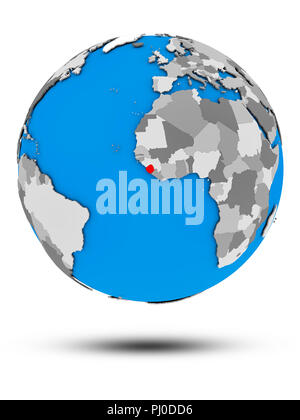 Sierra Leone on political globe with embedded flags. 3D illustration ...