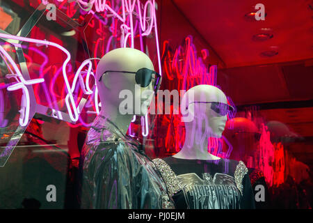 Window display at the Philipp Plein Store on New Bond Street, in the heart of central London. Stock Photo