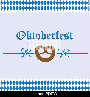Oktoberfest celebration pretzel bavaria flag background vector illustration EPS10 Stock Vector