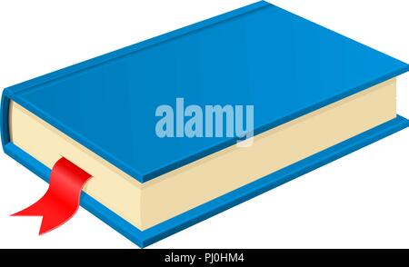 Blue book with bookmark Stock Vector