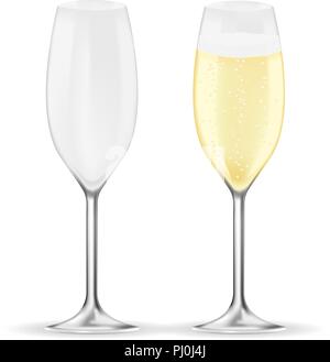 Glass of champagne. Sparkling wine with bubbles Stock Vector