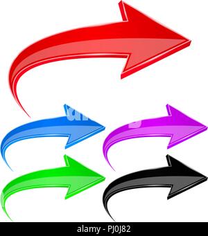 Colored arrows. 3d signs Stock Vector