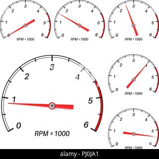 Tachometer scale set Stock Vector