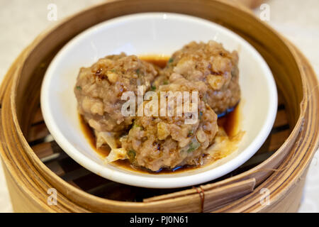 Steamed Beef Balls with Bean Curd Sheet Stock Photo